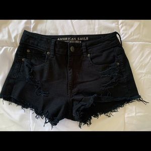 American Eagle Black Stretch Jean Shorts size 6